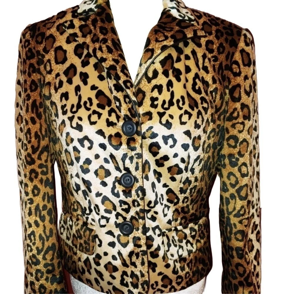 Cheetah Animal Print Blazer A Line 6